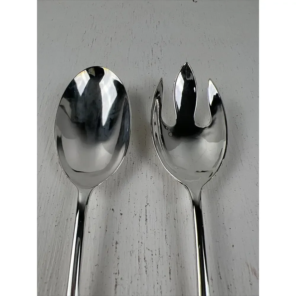 Studio‎ Silversmiths 2 Piece Silver Plated Salad Servers 9 inches long